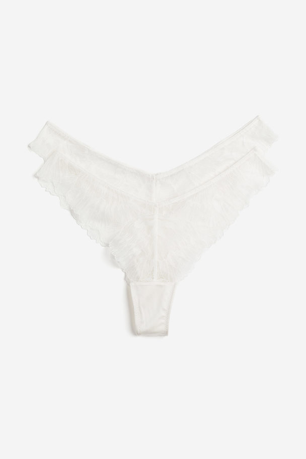 H&M Set Van 2 Kanten Slips - Brazilian Wit