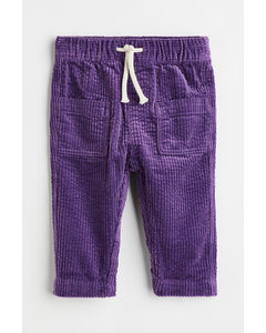 Cotton Corduroy Trousers Purple