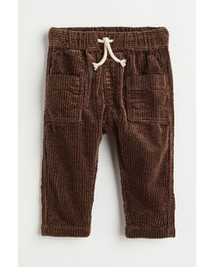 Cotton Corduroy Trousers Dark Brown