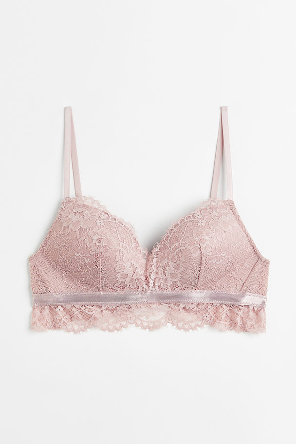 H&M Push-up-Bralette in Spitze Hellrosa