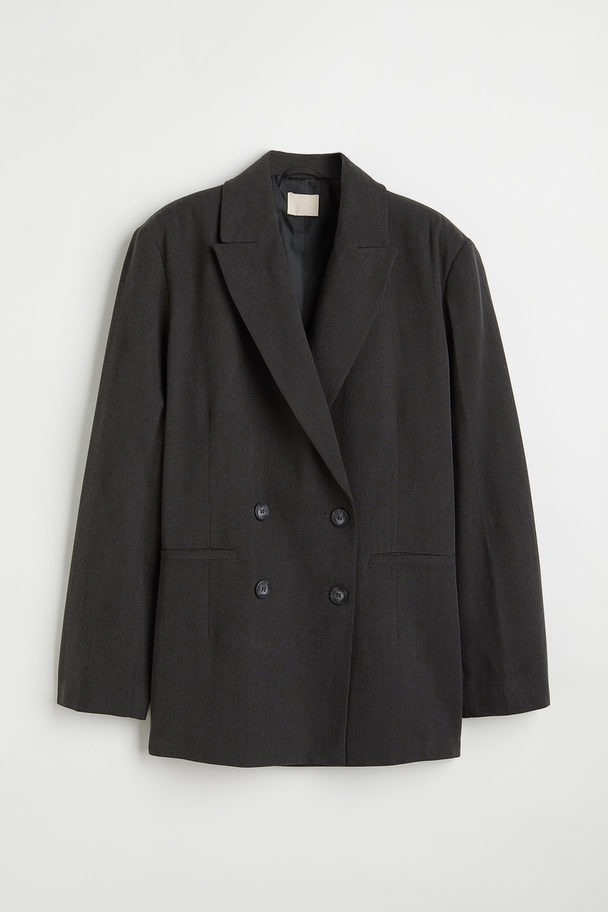 H&M Double-breasted Jacket Black