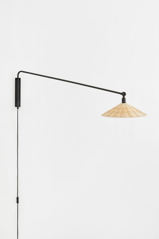H&M HOME Wandlamp Van Metaal En Rotan Lichtbeige/zwart