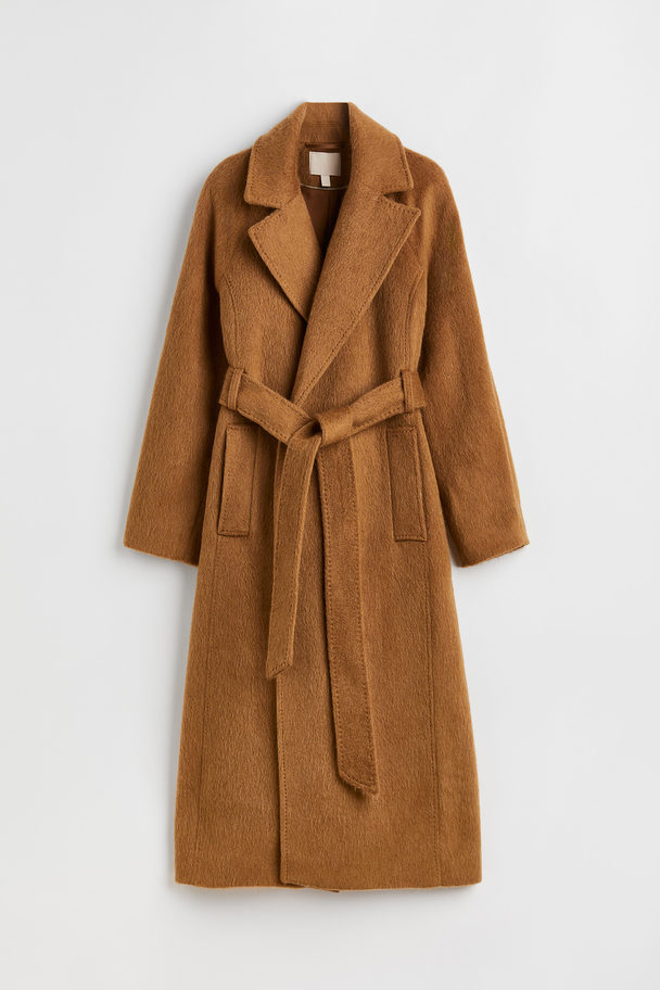 H&M Wool-blend Coat Light Brown