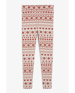 Holiday Leggings With Classic Pattern Classic Holiday Pattern