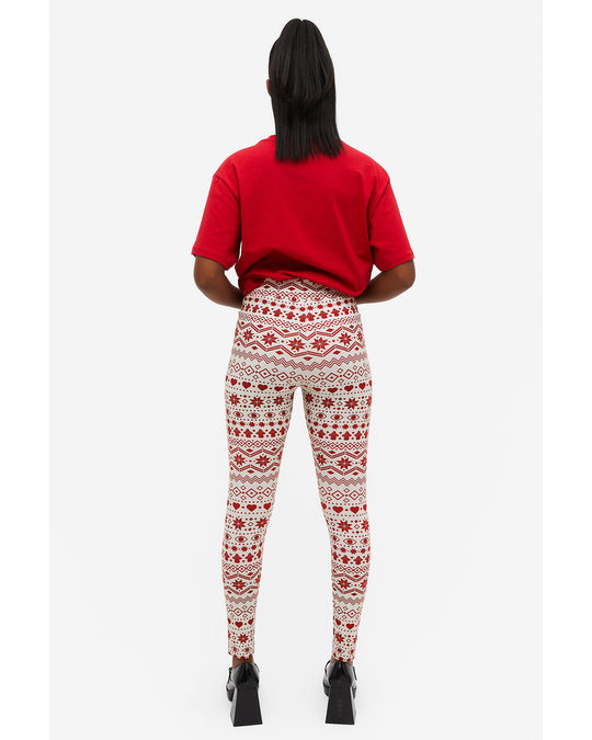 Monki Holiday Leggings With Classic Pattern Classic Holiday Pattern