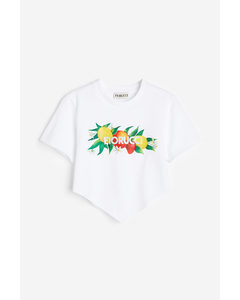 Fruity Logo Cropped T-shirt White Vit