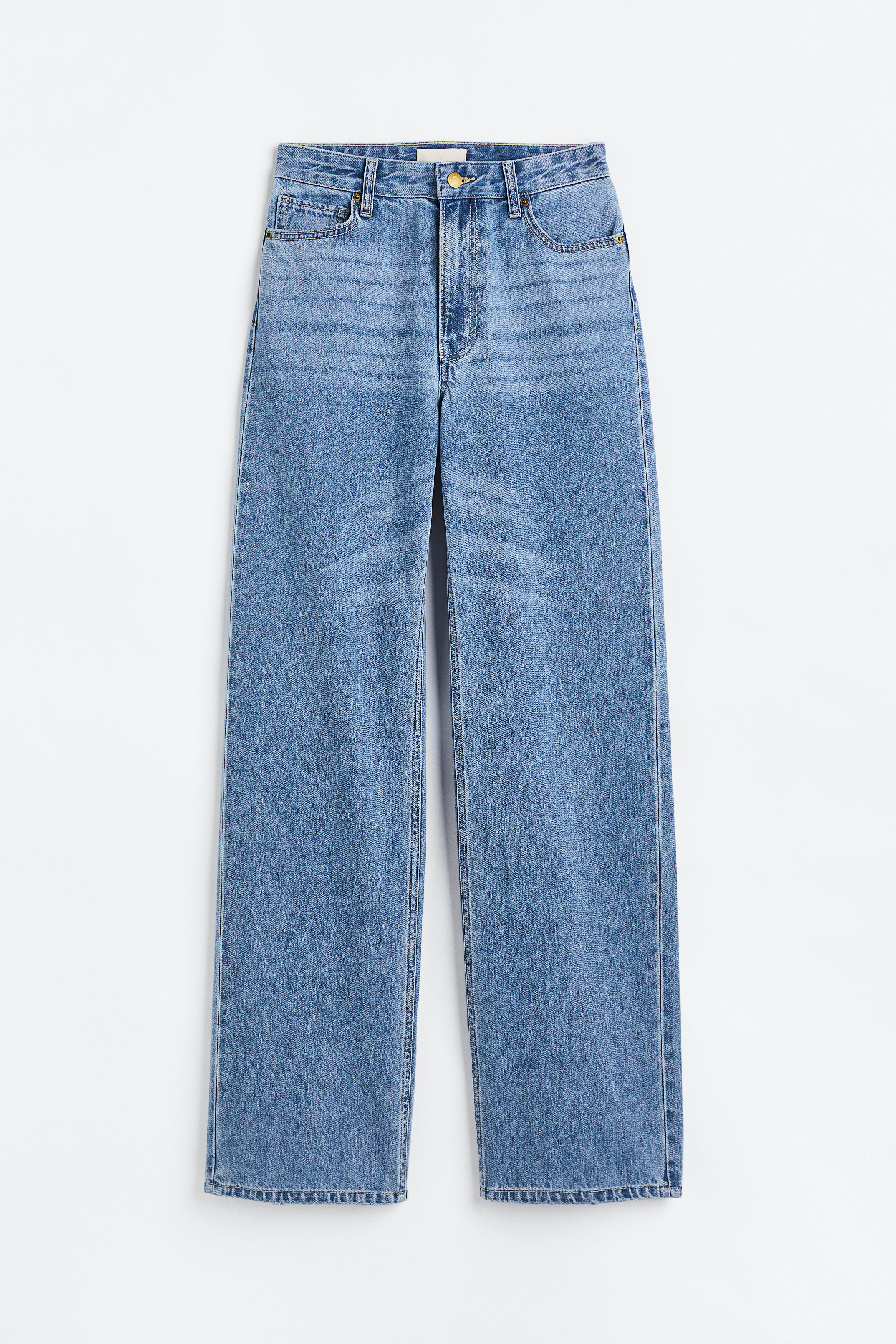 Billede af H&M Straight Regular Jeans Lys Denimblå, jeans. Farve: Light denim blue I størrelse 32