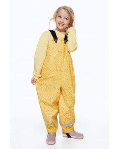 Rain Trousers With Braces Yellow/spotted