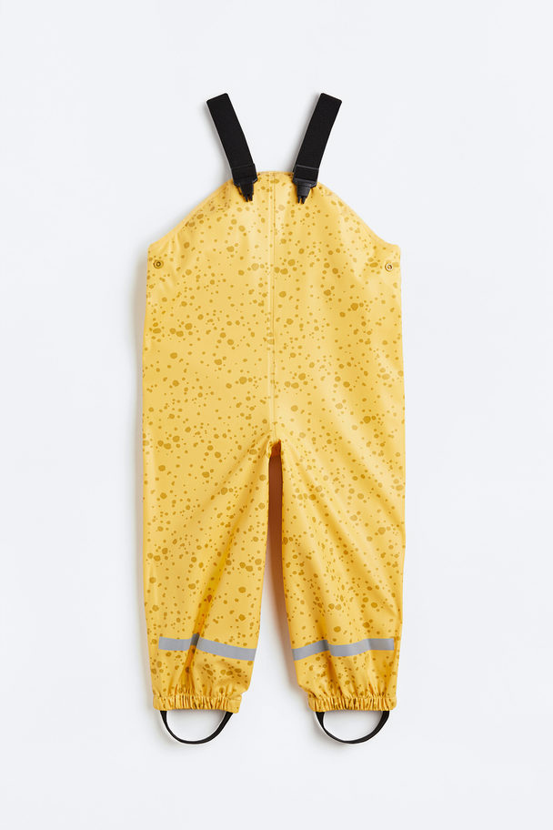 H&M Rain Trousers With Braces Yellow/spotted