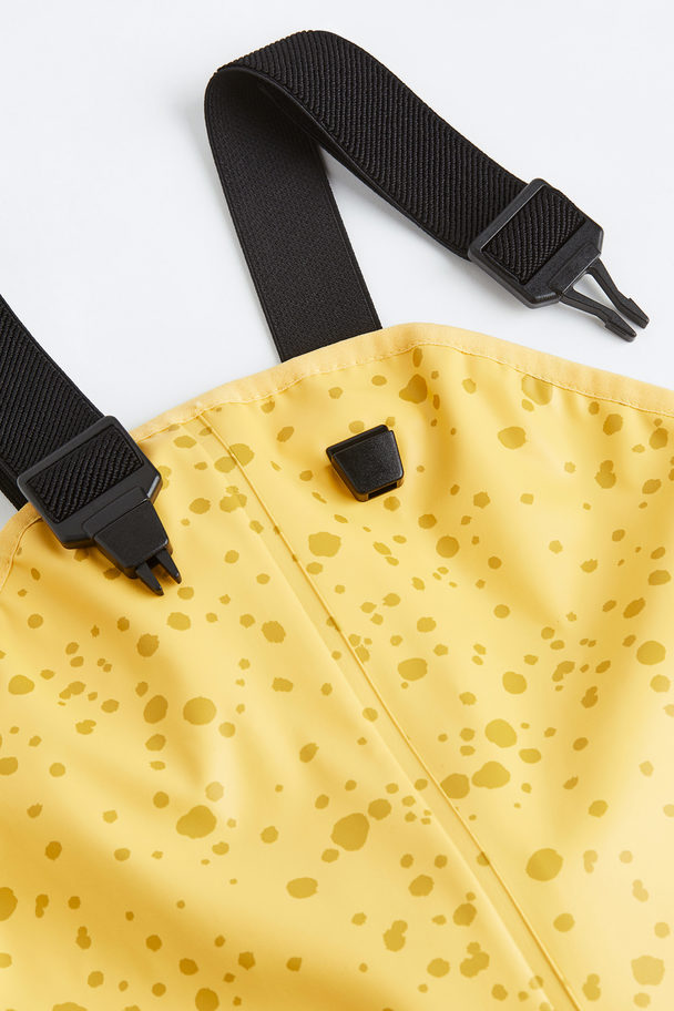 H&M Regenhose mit Trägern Gelb/Gepunktet
