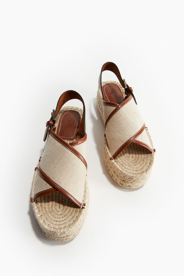 H&M Espadrilles mit Plateau Hellbeige/Braun