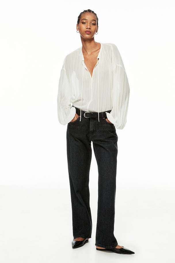 H&M Pleated Blouse White