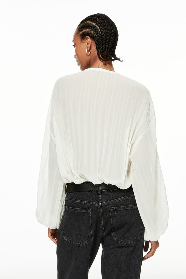 H&M Pleated Blouse White