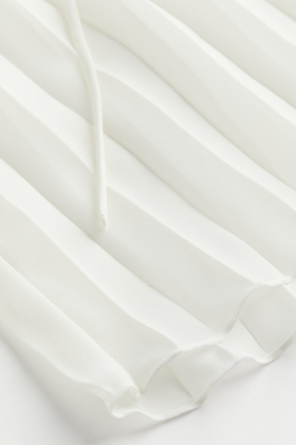 H&M Plissierte Bluse Weiß