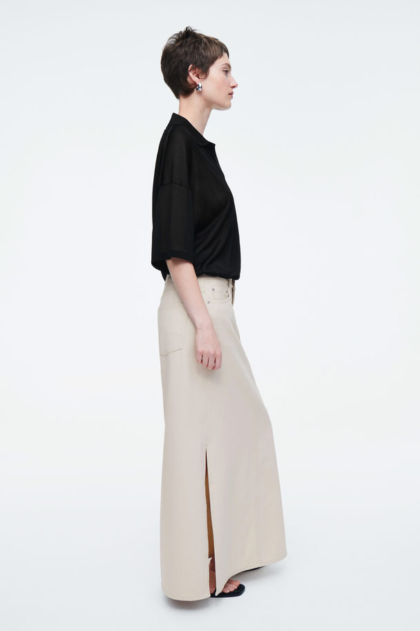 COS Denim Maxi Skirt Ivory