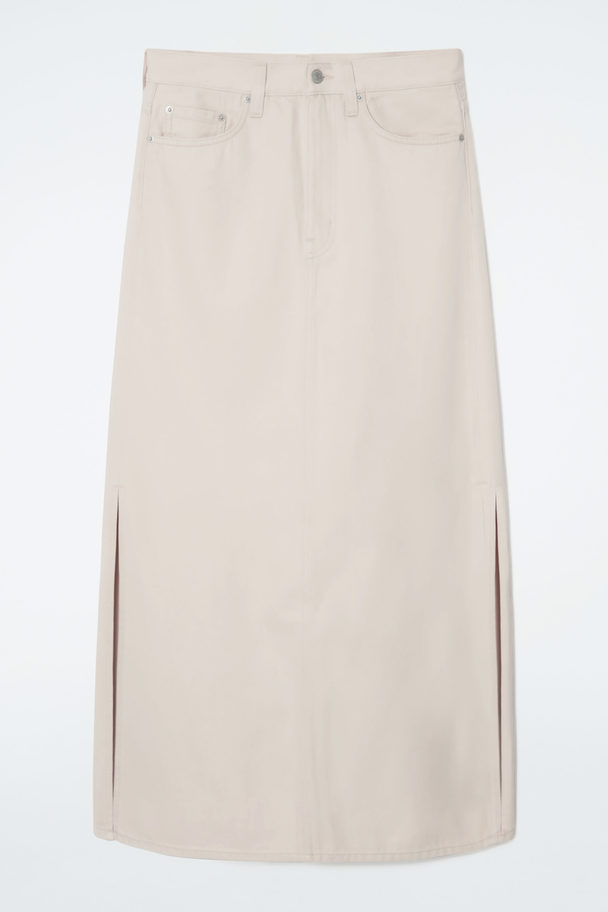 COS Denim Maxi Skirt Ivory