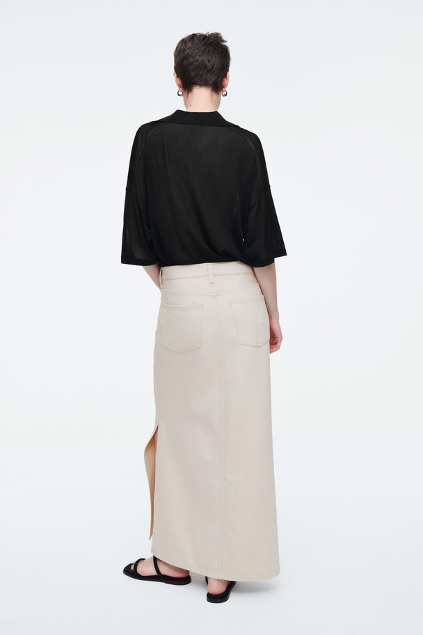 COS Denim Maxi Skirt Ivory