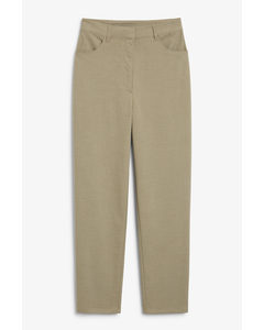 Brown Classic Straight Leg Trousers Mole Brown