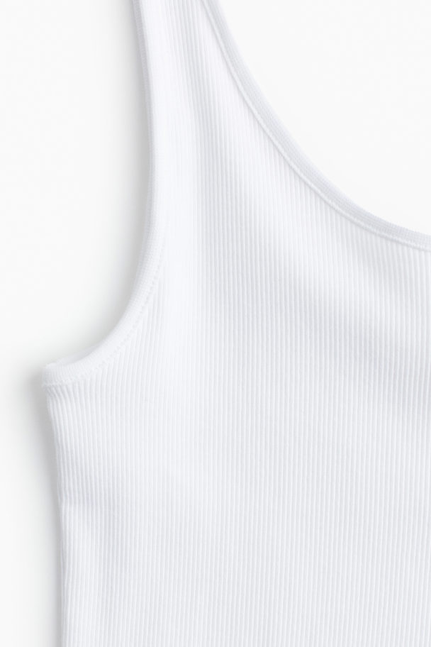 H&M Geribde Singlet Wit