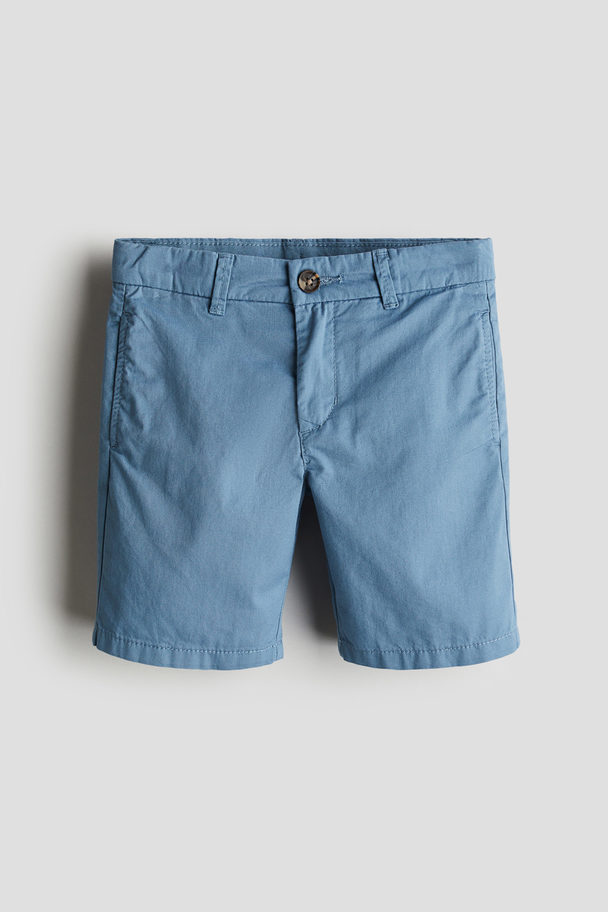 H&M Katoenen Chinoshort Dusty Blauw