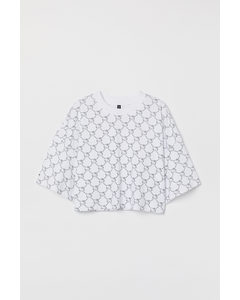 Cropped T-Shirt Weiß/Hello Kitty