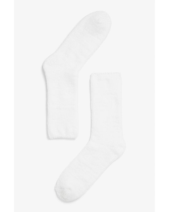 Monki White Chenille Socks White