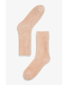 Pink Chenille Socks Light Pink
