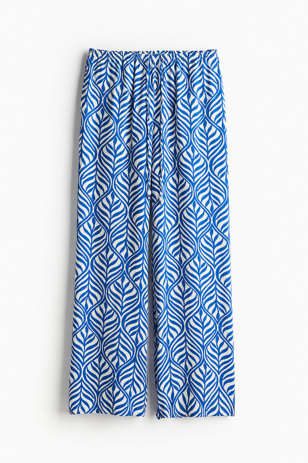 H&M Wijde Pull-on Broek Blauw/dessin