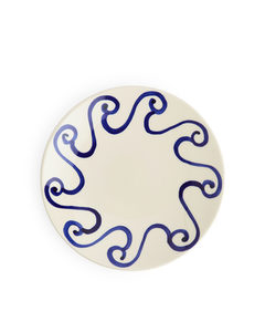 Stoneware Plate 22 Cm White/blue