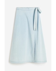 Denim Wrap Skirt Light Denim Blue