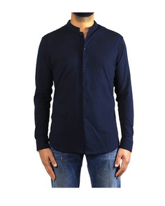 Paolo Pecora Navy Blue Cotton Shirt