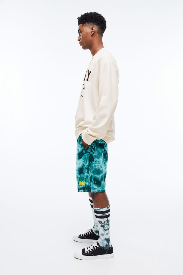 H&M Relaxed Fit Printed Sweatshirt Cream/smiley®