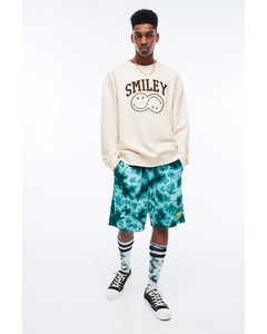 Relaxed Fit Sweatshirt Med Trykk Cream/smiley®