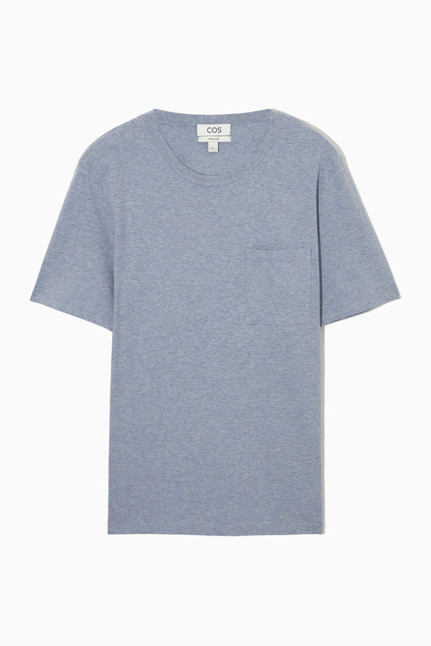 COS Melerad T-shirt Med Klassisk Passform Ljusblå Melering