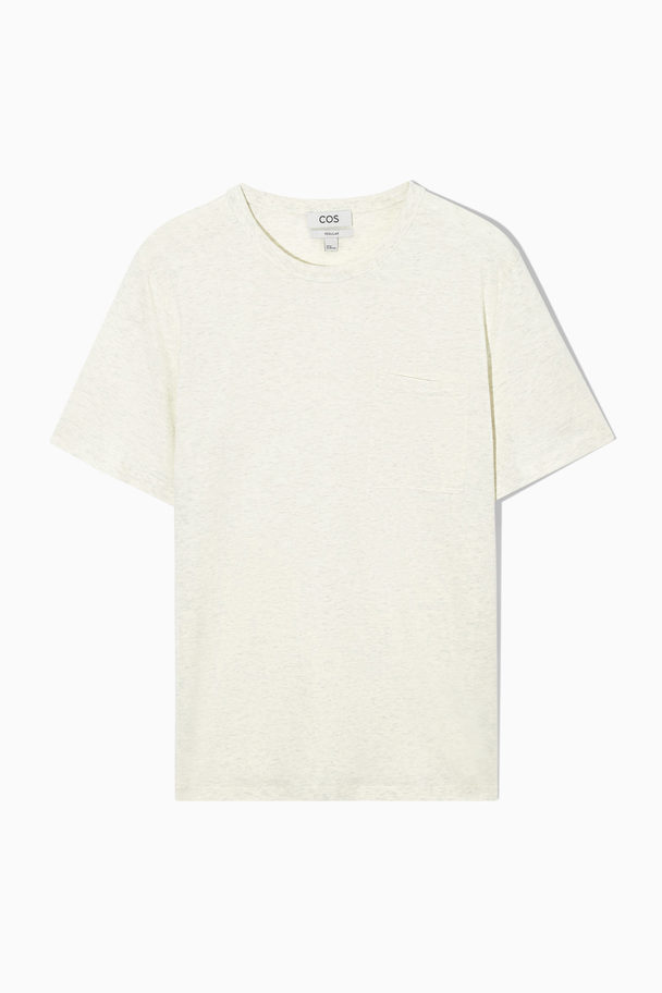 COS Regular-fit Mélange T-shirt Off White Marl