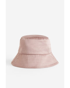 Bucket Hat aus Satin Mattrosa