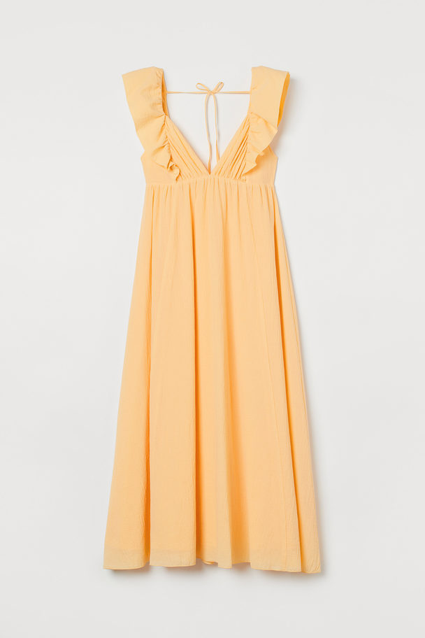 H&M Cotton Dress Light Orange-yellow
