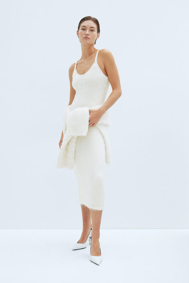 H&M Knitted Dress Natural White