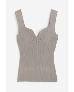 Tanktop in Rippstrick Greige