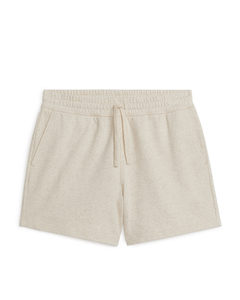 Sweatshorts Med Normal Pasform Beige