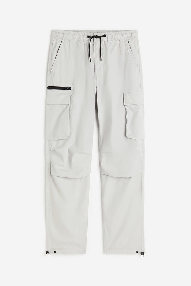 H&M Relaxed Fit Cargo Trousers Light Grey