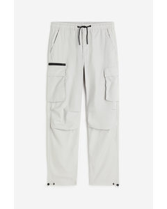 Relaxed Fit Cargo Trousers Light Grey