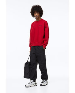 Relaxed Fit Cargo Trousers Black