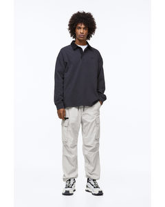 Relaxed Fit Cargo Trousers Light Grey