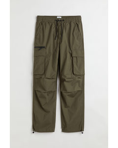 Cargohose Relaxed Fit Dunkles Khakigrün