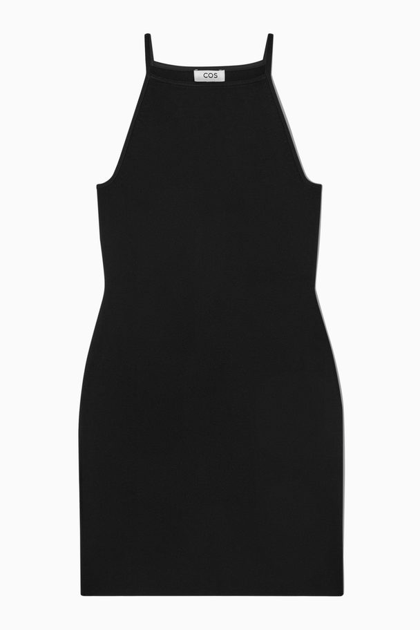 COS Knitted Bodycon Mini Dress Black