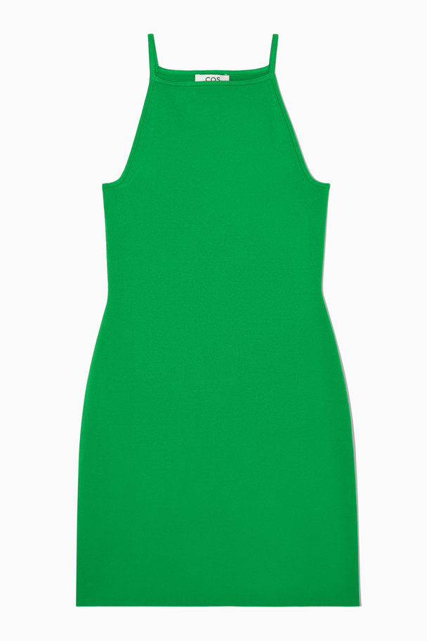 COS Knitted Bodycon Mini Dress Green
