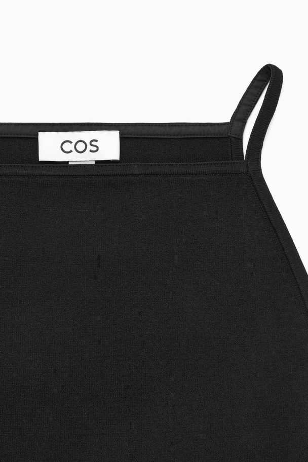 COS Stickad Bodycon-miniklänning Svart