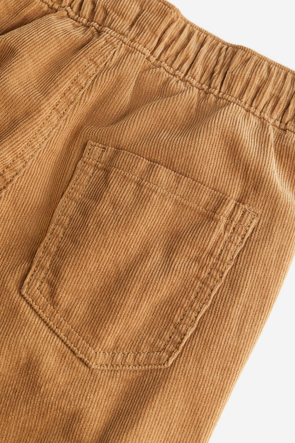 H&M Lined Corduroy Joggers Light Brown