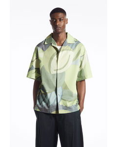 Oversized Printed Short-sleeved Shirt Green / Printed